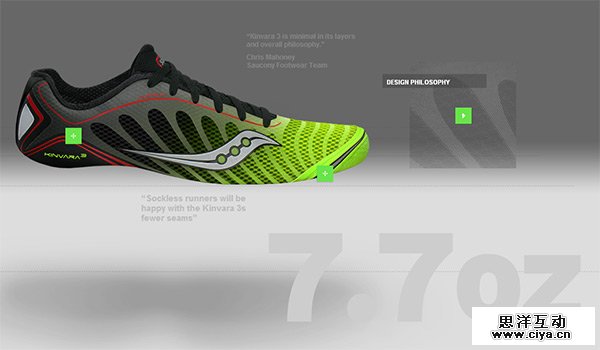 Saucony Kinvara 3 in 70 Best Creative Websites of 2012