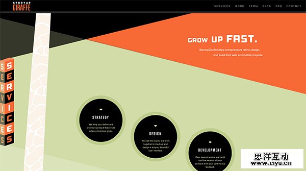 Startup Giraffe in 70 Best Creative Websites of 2012