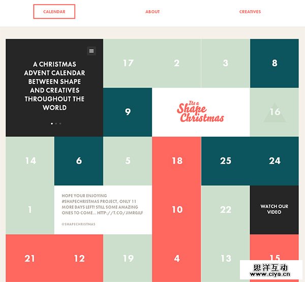 It’s a Shape Christmas in 70 Best Creative Websites of 2012