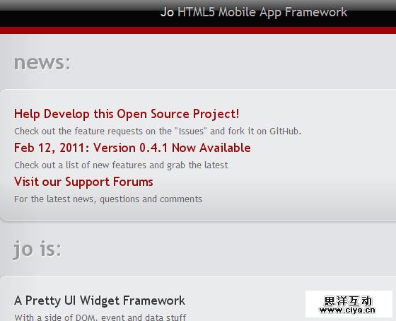 Jo App Framework