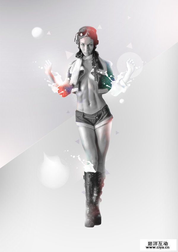 利用Photoshop合成一个飞溅特效性感女郎