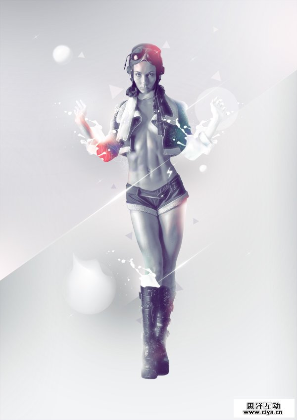 利用Photoshop合成一个飞溅特效性感女郎