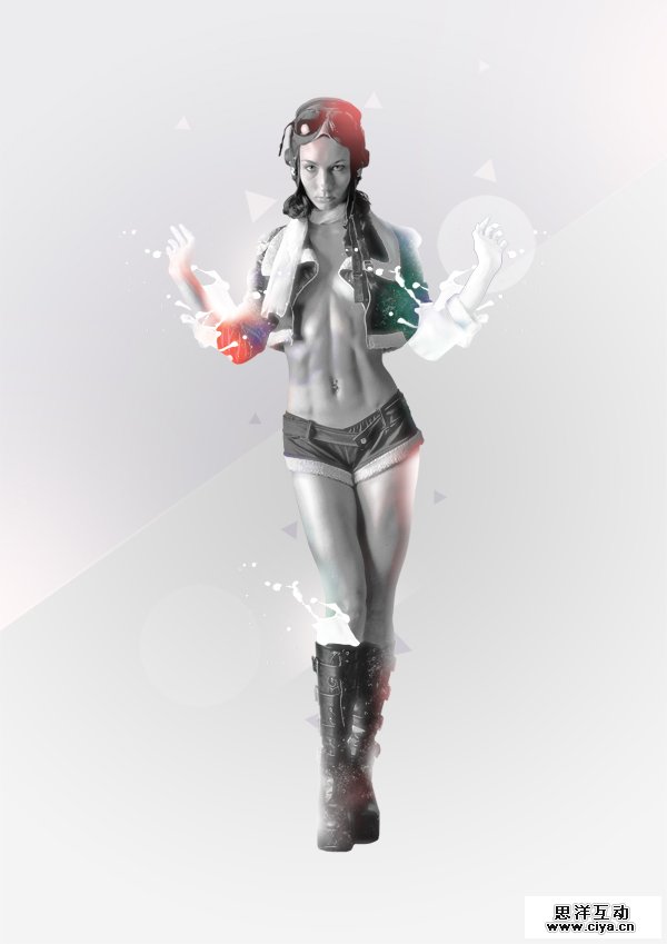 利用Photoshop合成一个飞溅特效性感女郎