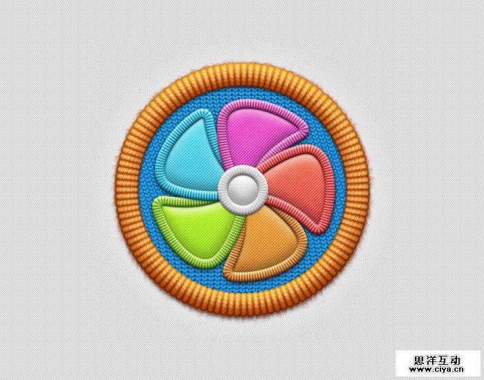 PS结合AI制作可爱的毛线编织图标 三联