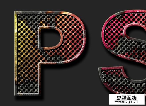 130RV3955F 1455104 在Photoshop中制作斑驳的彩色生锈金属文字