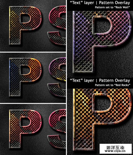 130RV39CP 15093A 在Photoshop中制作斑驳的彩色生锈金属文字