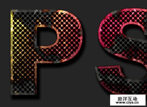 130RV39340 1414D0 在Photoshop中制作斑驳的彩色生锈金属文字