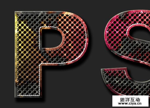 130RV394K0 143FN 在Photoshop中制作斑驳的彩色生锈金属文字