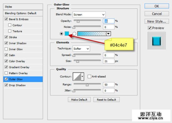 2 outer glow 550x394 Create Unique Neon Text Effect in Photoshop