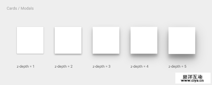 Cards的阴影表现