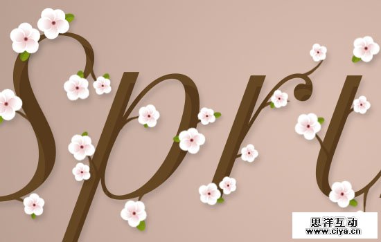 PS教程：创建清新雅致的樱花效果字体