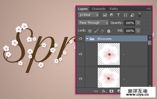 PS教程：创建清新雅致的樱花效果字体