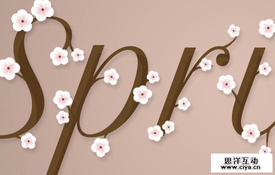 PS教程：创建清新雅致的樱花效果字体