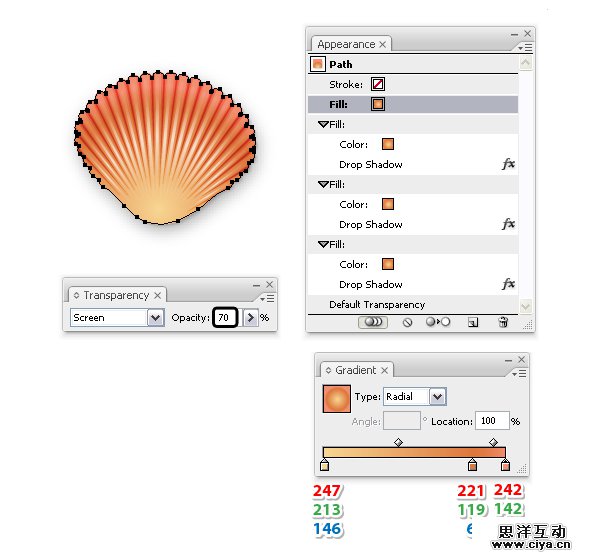 AI教程！手把手教你绘制一枚精美逼真的贝壳