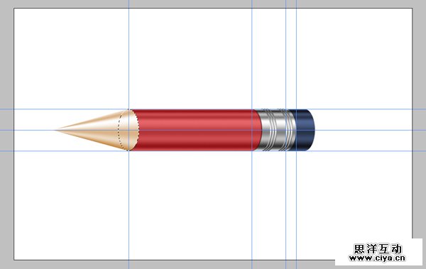 Photoshop教程：绘制一个超级闪亮的铅笔图标