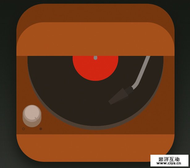 一个写实风格唱机图标的设计思路