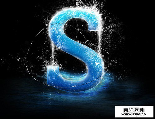 5选择500x384在Photoshop中创建真棒泼水文字效果