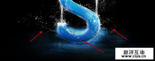 5飞溅500x198创建真棒泼水在Photoshop文字效果