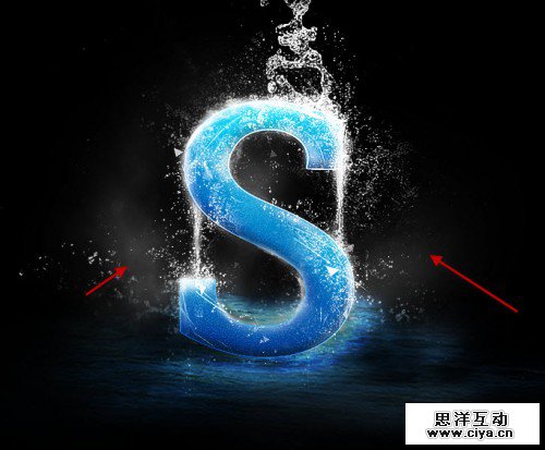 5 500x413云在Photoshop中创建真棒泼水文字效果