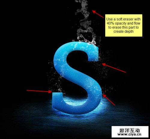 4涂料500x463在Photoshop中创建真棒泼水文字效果