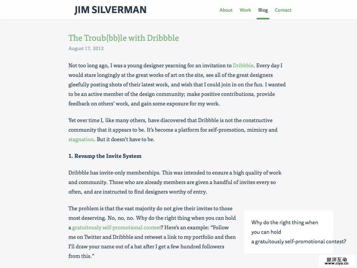 the troubbble with dribbble