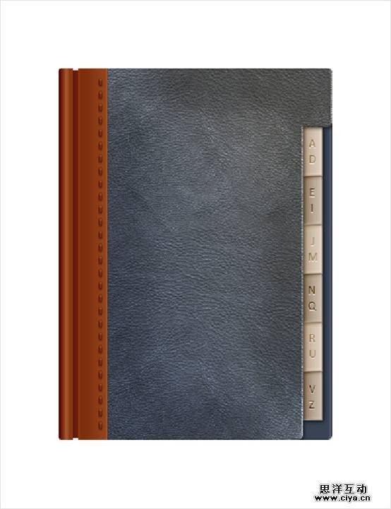 PS教程！手把手教你打造复古的牛皮质感通讯簿图标