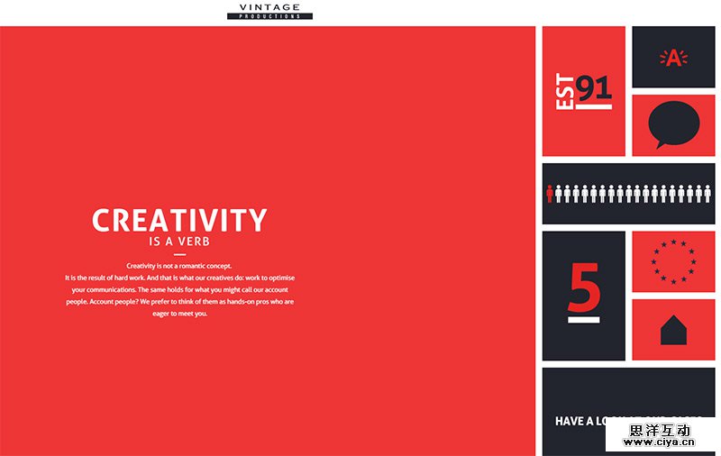 Vintage Productions in Best Creative Website Designs of 2014
