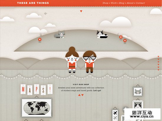 Textured website design example: These Are Things