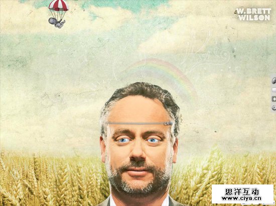 Textured website design example: W.Brett Wilson