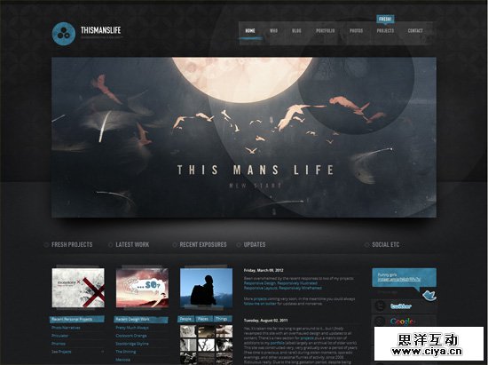 Textured website design example: Thismanslife