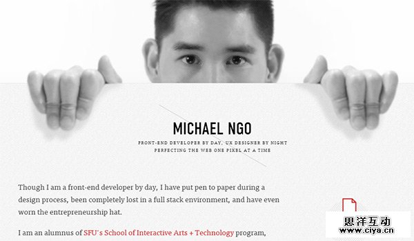 Michael Ngo in Showcase of Creative Personal Portfolio Websites