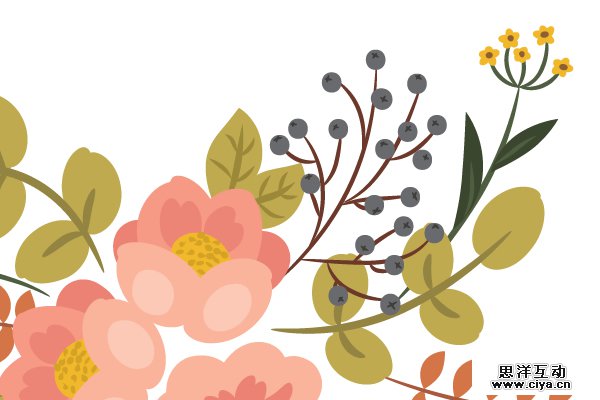 AI教程！如何在Illustrator中绘制典雅的复古花艺作品