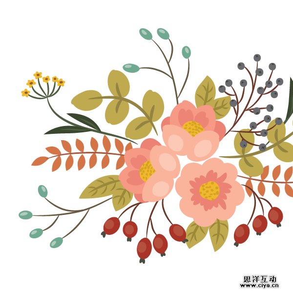AI教程！如何在Illustrator中绘制典雅的复古花艺作品