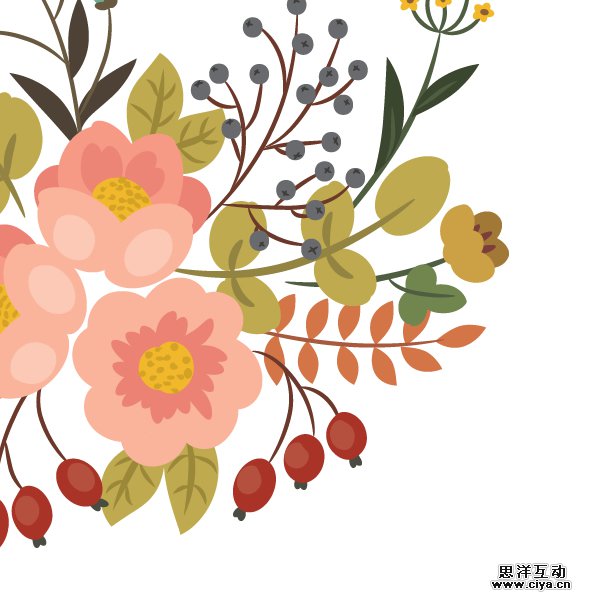 AI教程！如何在Illustrator中绘制典雅的复古花艺作品