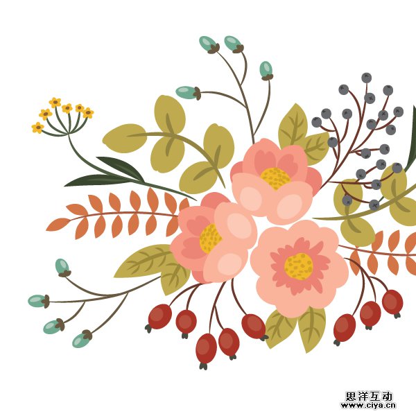 AI教程！如何在Illustrator中绘制典雅的复古花艺作品