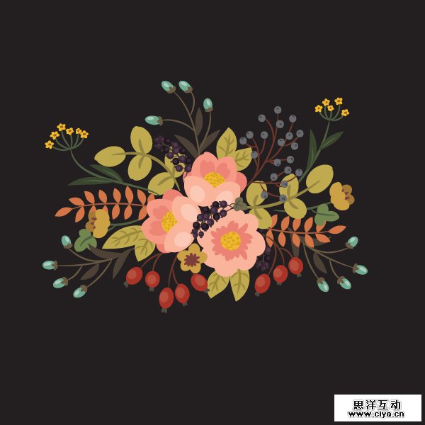 AI教程！如何在Illustrator中绘制典雅的复古花艺作品