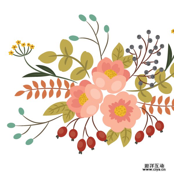 AI教程！如何在Illustrator中绘制典雅的复古花艺作品