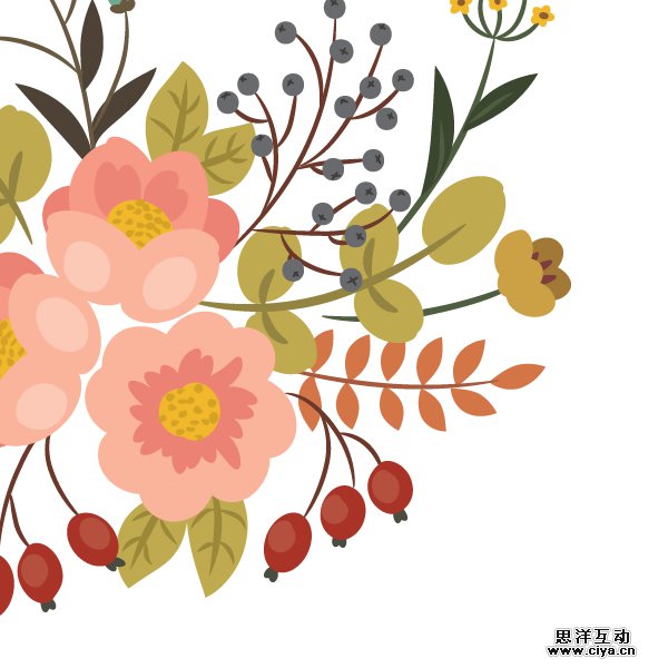 AI教程！如何在Illustrator中绘制典雅的复古花艺作品