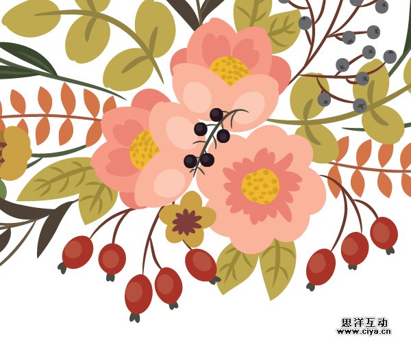 AI教程！如何在Illustrator中绘制典雅的复古花艺作品