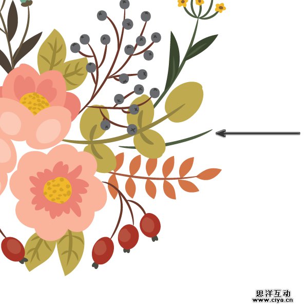 AI教程！如何在Illustrator中绘制典雅的复古花艺作品