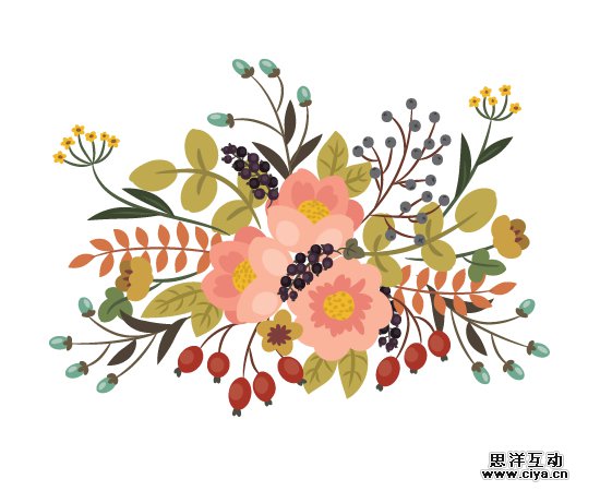 AI教程！如何在Illustrator中绘制典雅的复古花艺作品