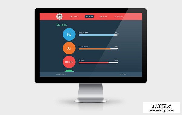 Flat Design Mini Portfolio in 23 Free HTML Templates