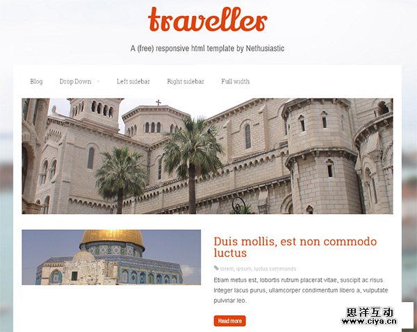 Traveller in 23 Free HTML Templates