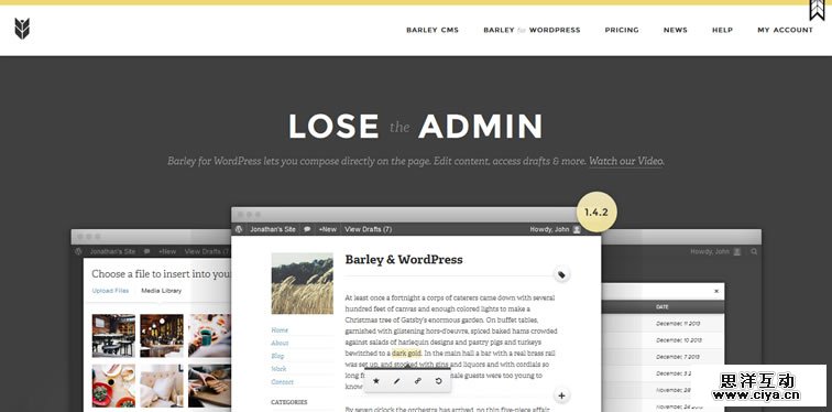 Barley CMS homepage clean modern responsive web inspiration