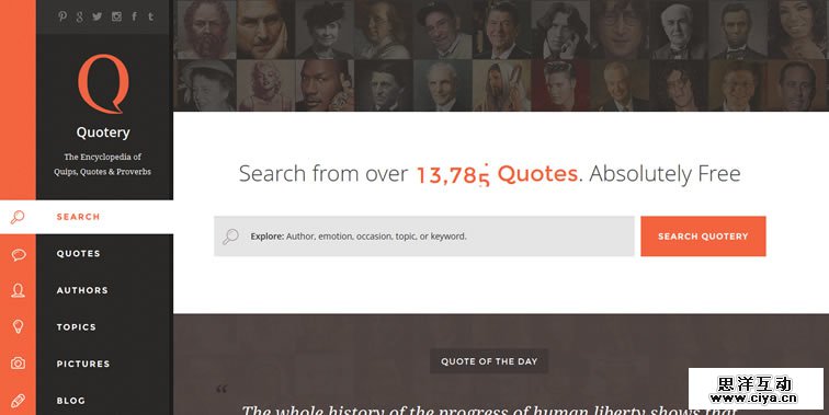 Quotery homepage clean web design modern responsive web inspiration