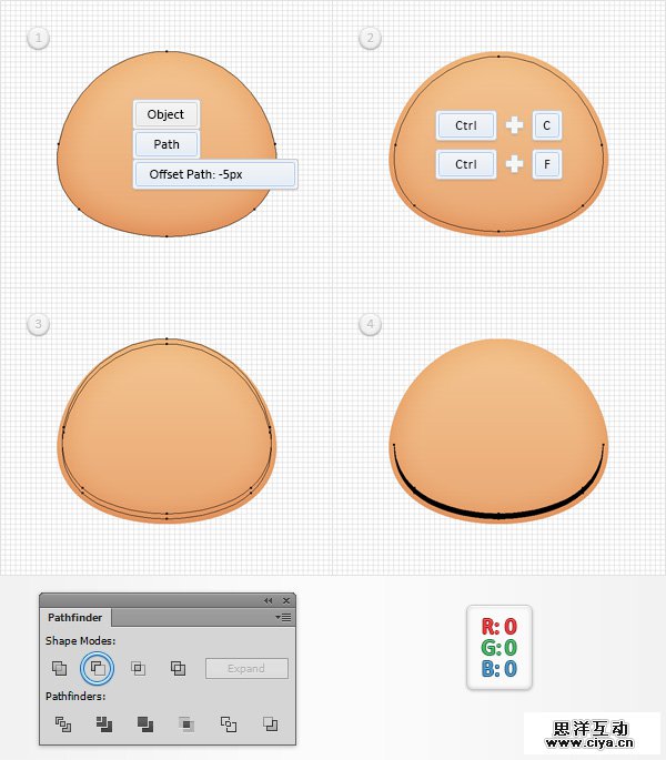 AI教程！教你在Illustrator中创建胖胖的可爱卡通头像