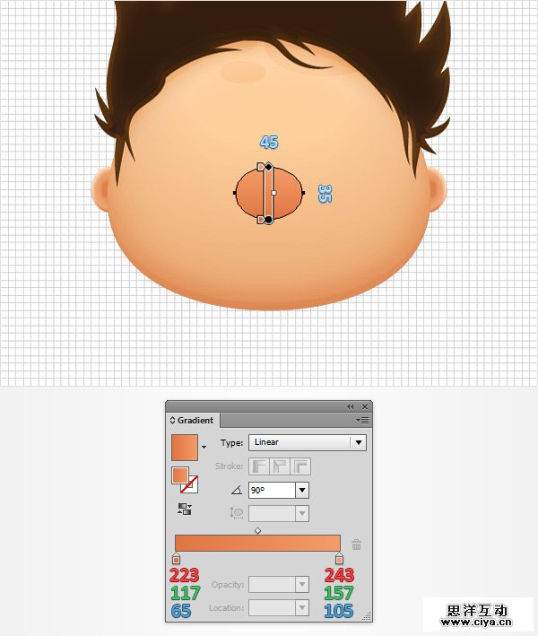 AI教程！教你在Illustrator中创建胖胖的可爱卡通头像