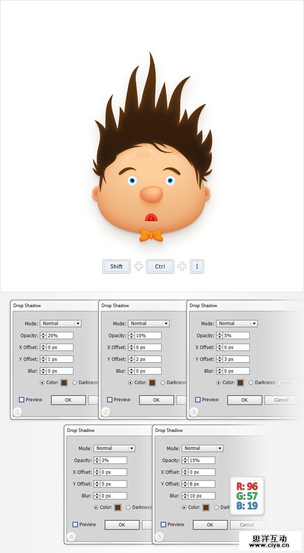 AI教程！教你在Illustrator中创建胖胖的可爱卡通头像