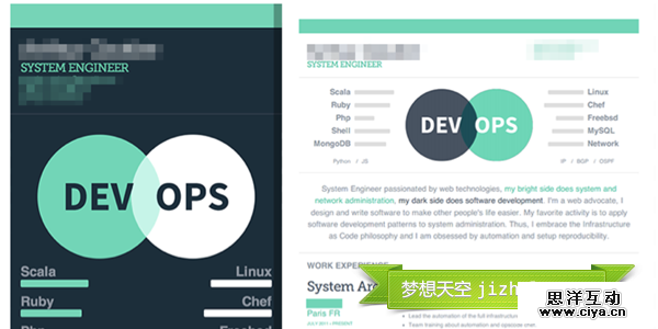 简历新玩法！10个创新的扁平风简历页面设计