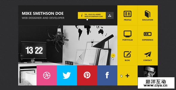 Flat resume design 3